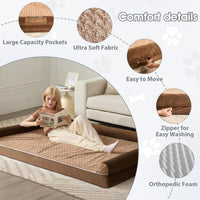 Orthopedic Washable Large Dog Bed for Senior Dog Comfy Sleep – Essentials for Dogs - 71"l x 46"w x 7"th / Brown - image 2
