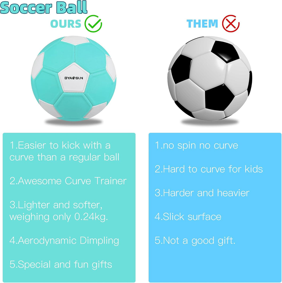 BYAOSUN size 4 soft EVA curve soccer ball in orange and blue - view 11