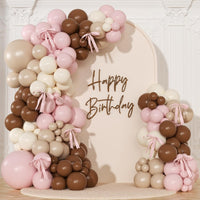 Pink Balloon Arch Kit, 145Pcs Baby Shower Birthday Decor – Fun for Kids & Family - Brown Pink