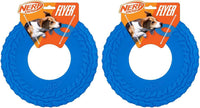 Nerf Dog Tire Flyer Dog Toy Gift Set - Blue / 10 Inch (Pack of 2)
