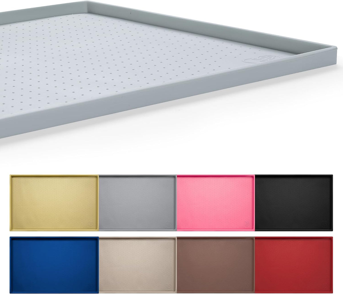 Hubulk Dog Feeding Mat,100% Waterproof Food Grade Silicone Pet Food and Water Bowl - Mist / 19"l X 12"w