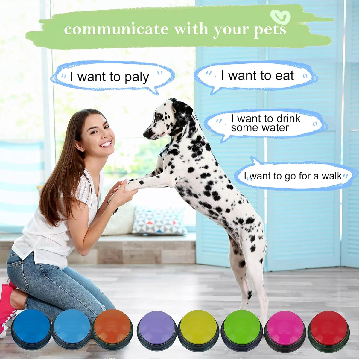 Gelabur Set of 8 Dog Buttons for Communication - image 2