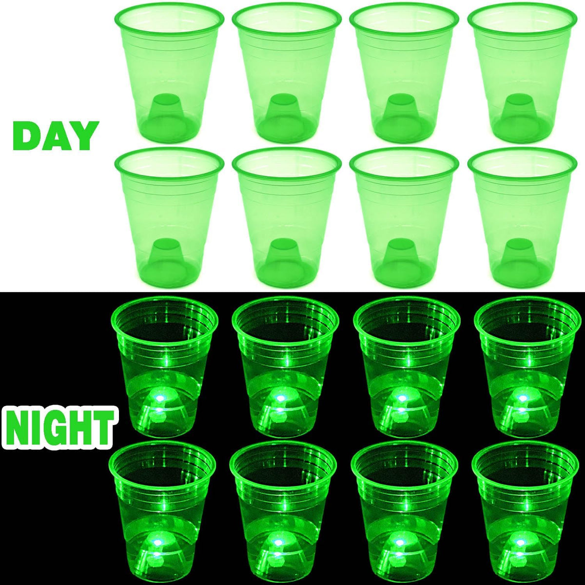mishunyus 24-pack purple LED glow party cups, 16 oz plastic - view 38