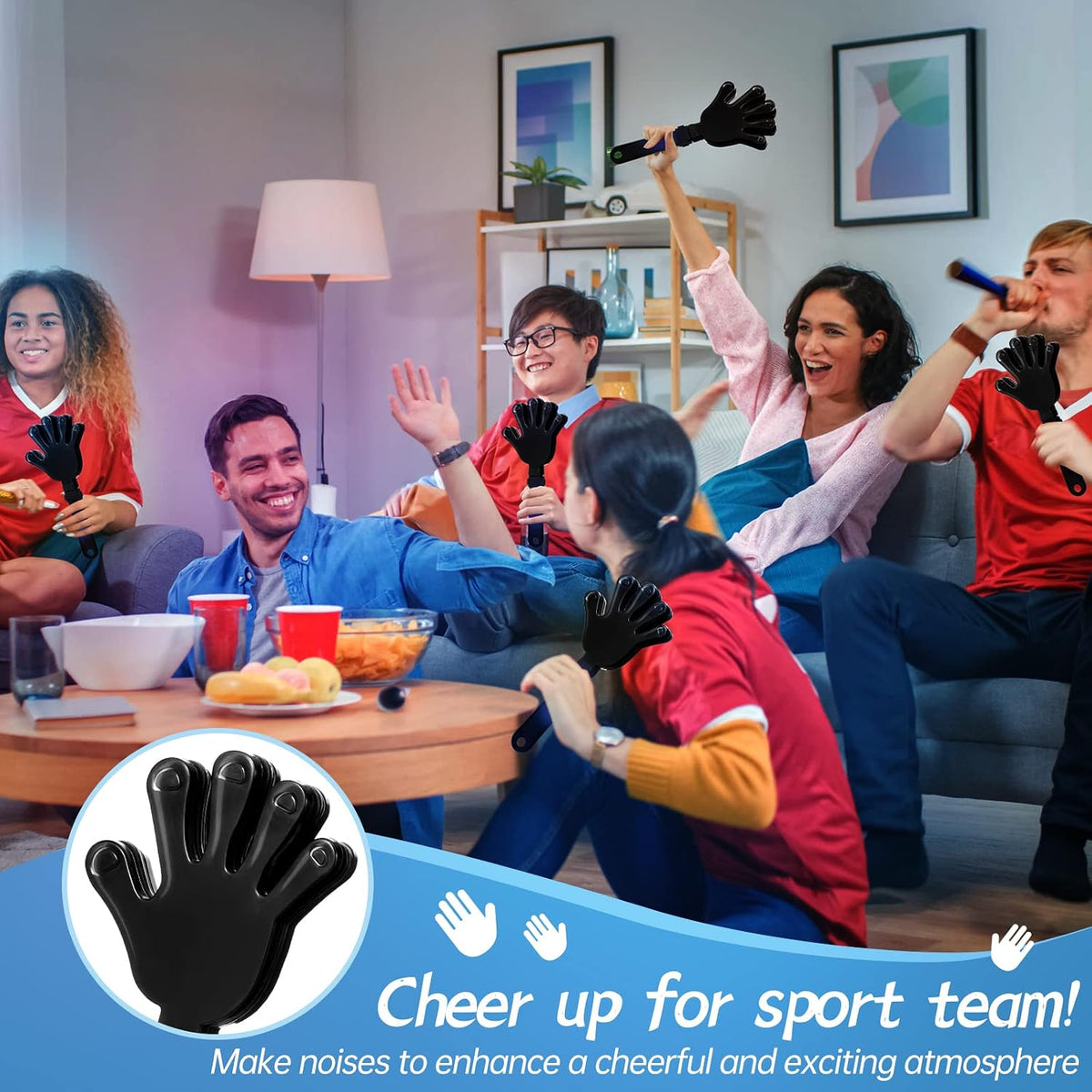 ZCYSRLQIN 12 pack hot pink plastic hand clappers noisemakers, 7.5 inch - view 20