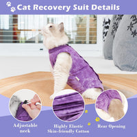 2-pack cat surgery recovery suit for female cats with adjustable neck - view 3