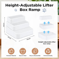 Adjustable Litter Box Step, Cat Ramp for Litter Box, 2 Steps - White / 3 step - image 3