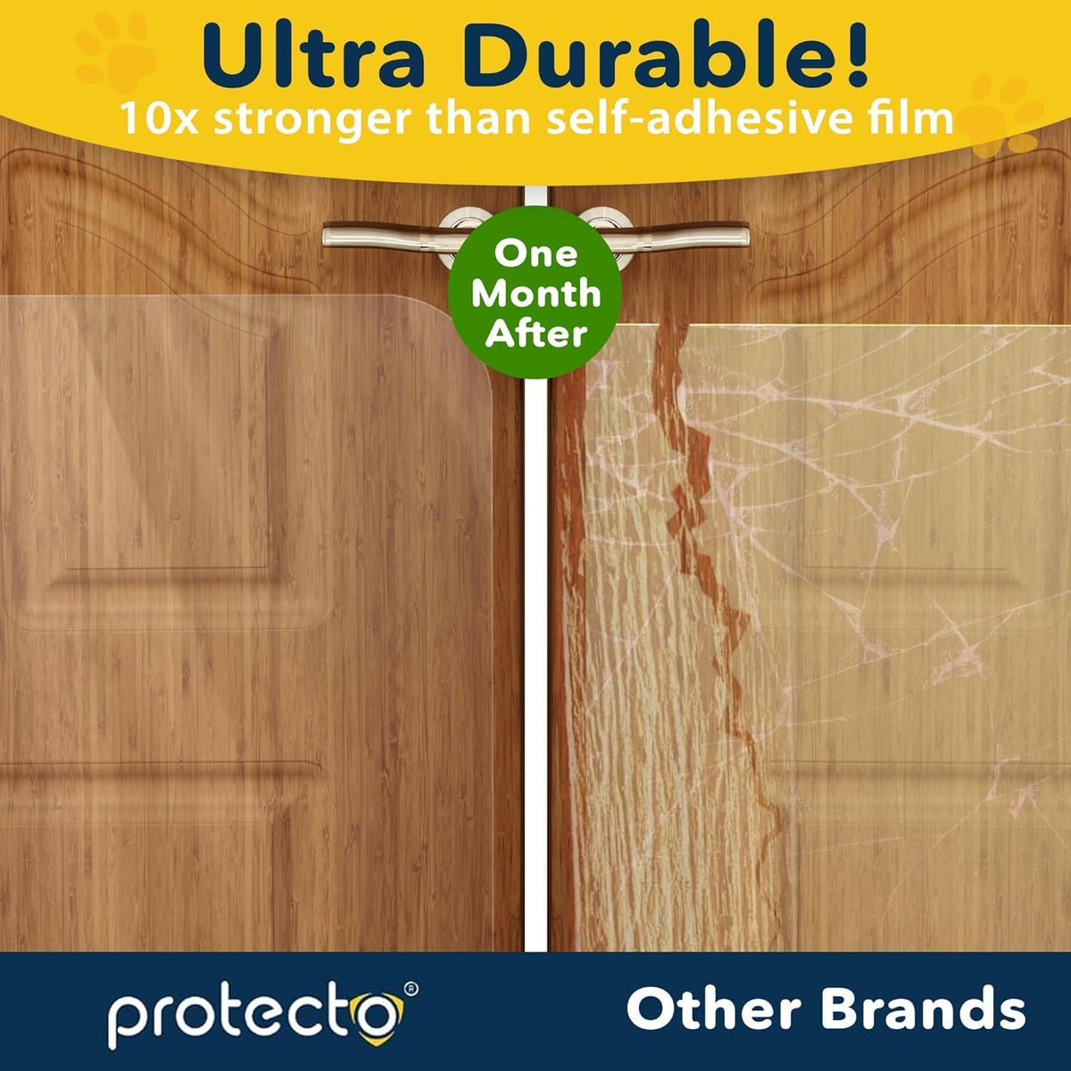 PROTECTO Door Protector from Dog Scratching, 35.5x24 - 1-pack Clear / 18 x 12" - image 3