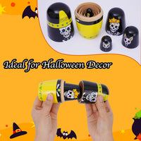 Russian Nesting Dolls, Bear Wooden Stacking Set - Day of the Dead Skull - image 4