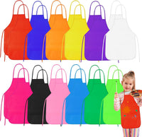 PLULON kids painting aprons in 12 bright colors with ties