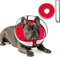 Inflatable Dog Cone Collar with Enhanced Anti-Licking, Soft Neck Donut for Dogs Cats, Recovery Pet Cone Collar After Surgery for Large Medium Small Dogs… (Watermelon, Small)