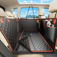 Waterproof Dog Car Seat Cover for Back Seat – Heavy Duty Back Seat Extender for Dogs with Hard Bottom, 7-Layer Protection, Non-Slip & Scratchproof, Easy to Install (Red)