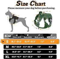 rabbitgoo Dog Harness Small Sized No Pull, Tactical Service Pet Vest with Molle and Control Handle, Adjustable and Reflective Military Harness for Easy Walking and Training, Green, S