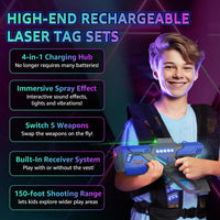 Rechargeable Laser Tag Set with Vests - 4 Gray / 4 - image 2