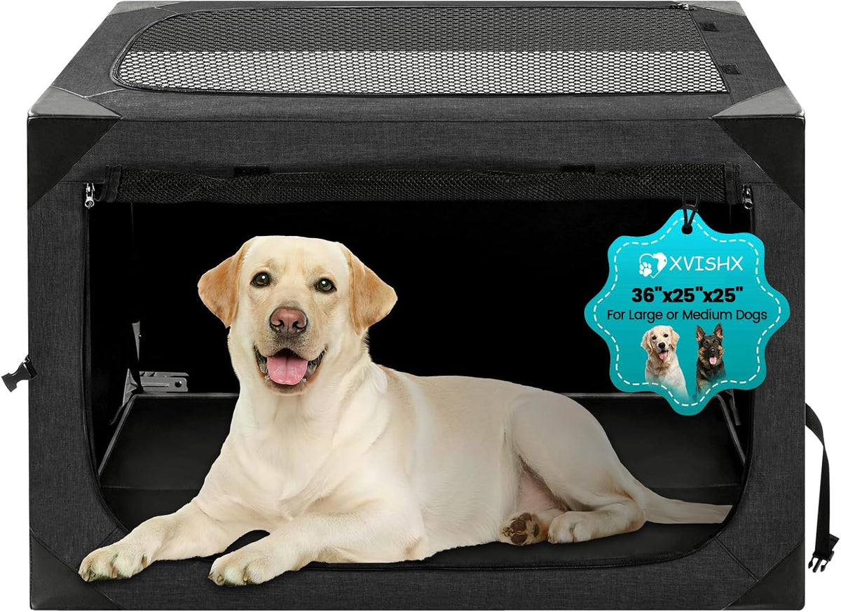 Dog Crate, Portable and Foldable Design of Dog Cage - Dark Grey / 36.0"L x 25.0"W x 25.0"H