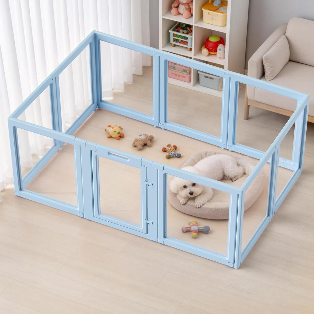 DIY Clear Acrylic Dog Playpen House - Sky Blue / 10PCS / 23.6"H