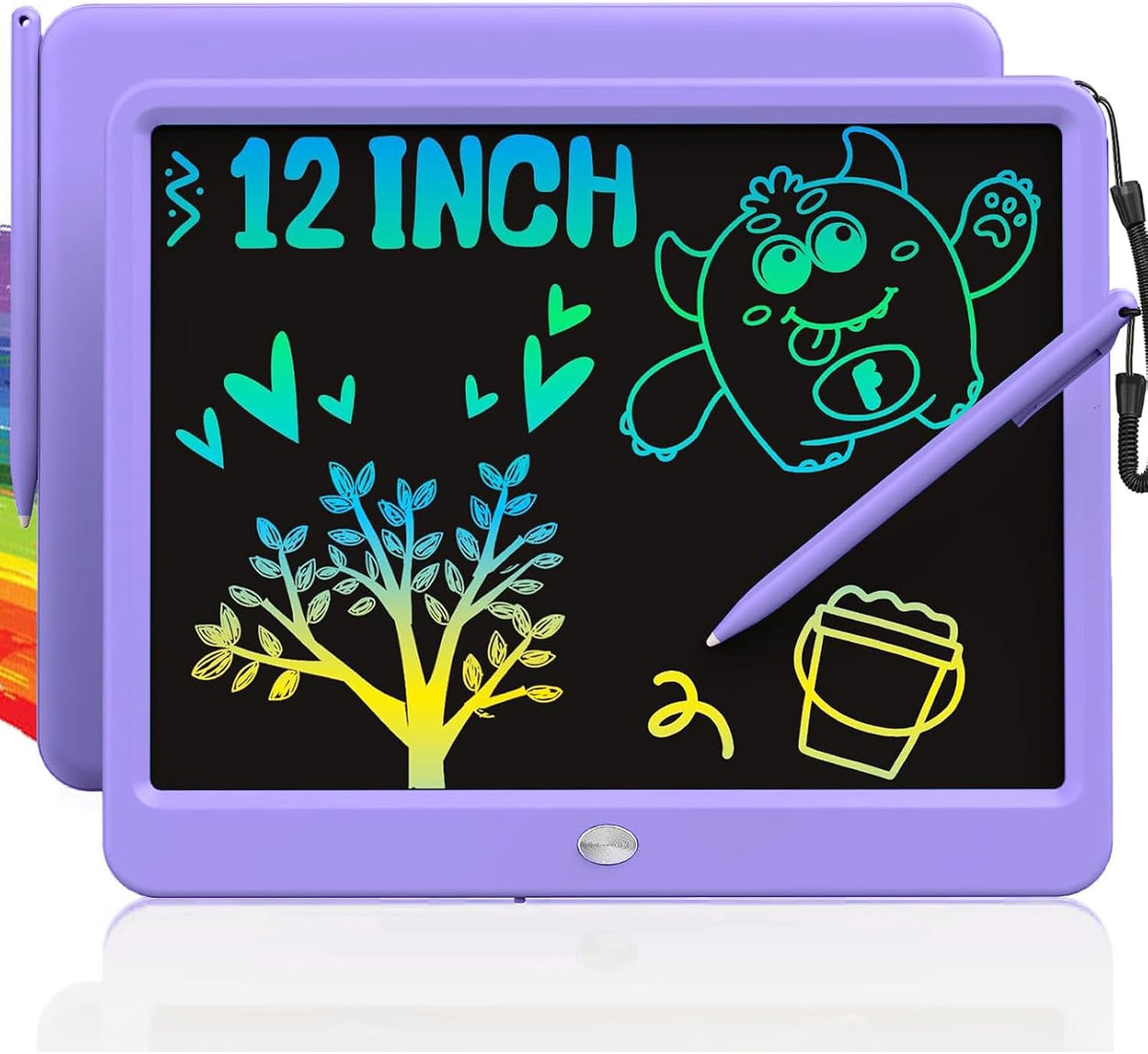 TEKFUN LCD Writing Tablet for Kids, Mess Free Doodle Board - Purple / 12 inch
