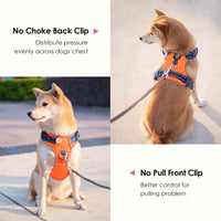 PHOEPET Upgraded No Pull Dog Harness, Reflective Adjustable Vest – Essentials for Dogs - Orange Base & Blue Straps / Extra Large - image 4
