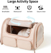 FUKUMARU Cat Carrier, Airline Approved Dog Carrier with Rollable Cover – Essentials for Cats - Pink - image 2