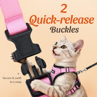 Cat Harness and Leash Set, Adjustable and Escape Proof - Pink / Xs - image 4