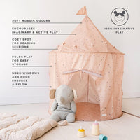 3 Sprouts Kids Play Tent for Ages 3 to 10 - Terrazzo Clay - image 4