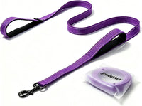 Heavy Duty Dog Leash - 2 Handles by Padded Traffic Handle for Extra Control, 6foot Long - Perfect - 6 ft / Purple