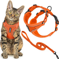 Voyager Escape-Proof Step-in Harness & Leash, Orange - Orange (327) / S (Chest: 15 - 18")