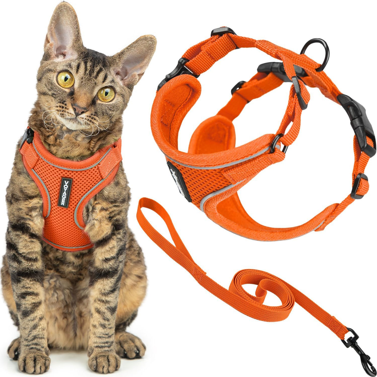 Voyager Escape-Proof Step-in Harness & Leash, Orange - Orange (327) / S (Chest: 15 - 18")