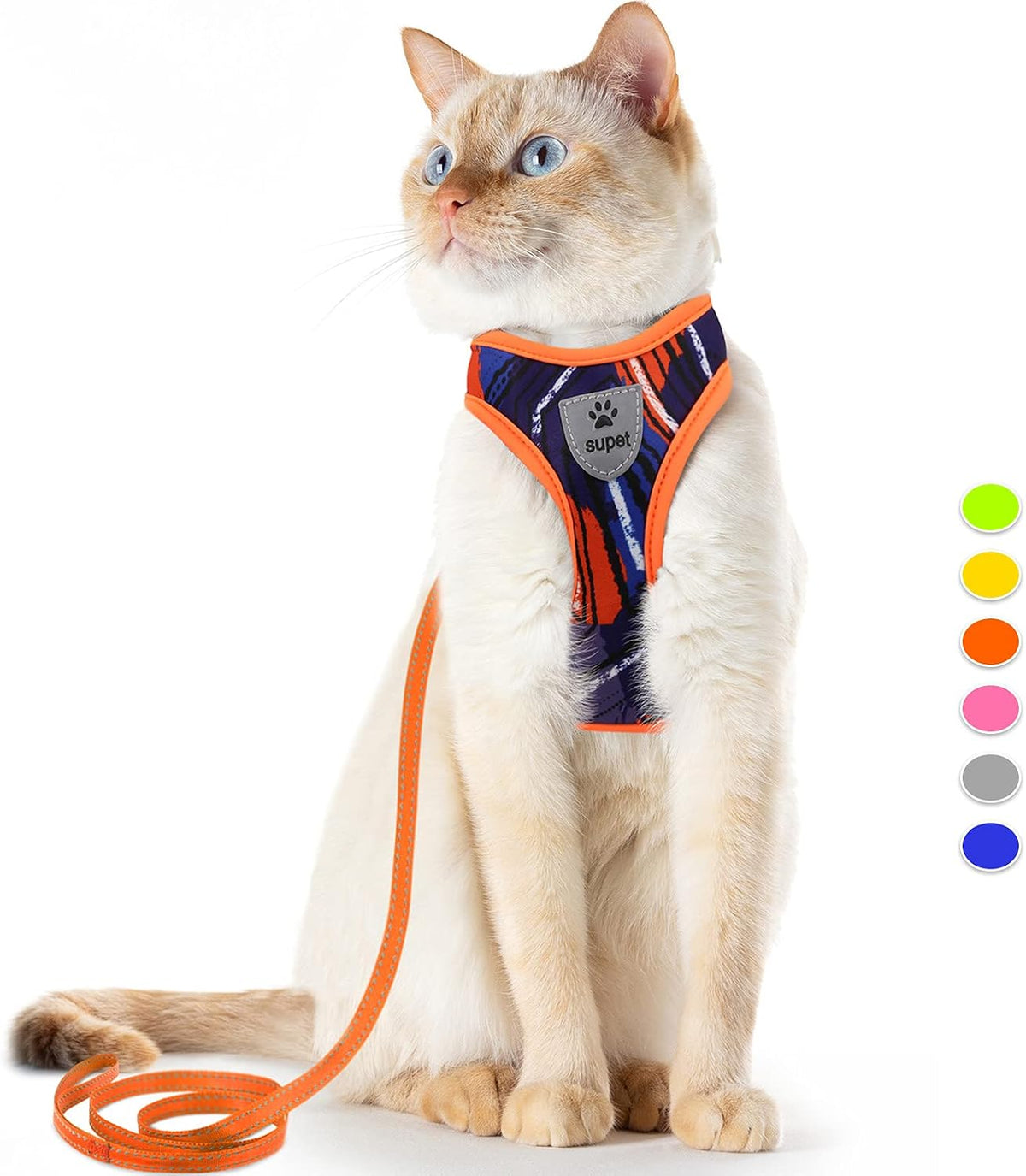 Supet Cat Harness and Leash Escape Proof - Orange / S（Chest:9.6-15.7'')
