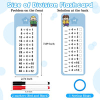 Anemeeoke 1-12 multiplication flash cards with dry erase markers and binder ring - view 14