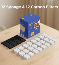 Cat Water Fountain Filter: 12PCS Replacement Filter of 12 Filters - 12 Filters + 12 Sponges - image 3