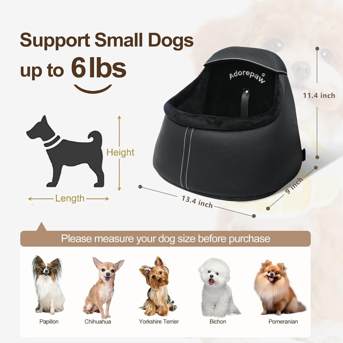 Dog Car Seat Large Medium Size Dog - PU Dog Booster / S - image 2