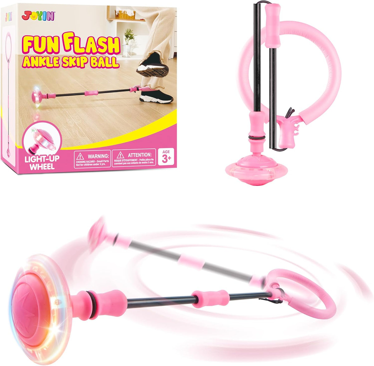 JOYIN Green Ankle Skip Ball with Flashing Lights - Pink