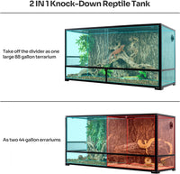 REPTIZOO 84 Gallon Large Reptile Terrarium Extra-Long 60" x 18" x 18" - 48" x 18" x 24" - image 4