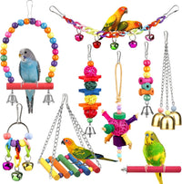 Bird Toys for Conures with Colorful Ladder Hammock Bird Cage