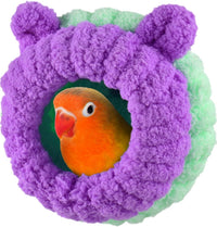 KATUMO Bird Nest, Small Sun Conure Breeding House Parrotlet Snuggle Hut Lovebird Bed for Conure - S (Lilac)
