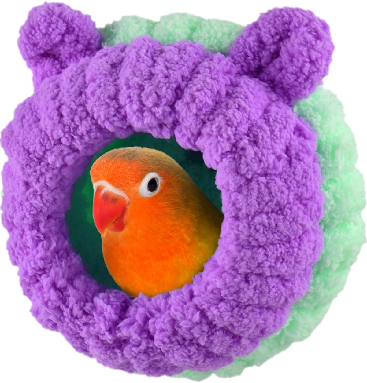 KATUMO Bird Nest, Small Sun Conure Breeding House Parrotlet Snuggle Hut Lovebird Bed for Conure - S (Lilac)