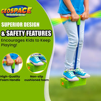 Jumparoo Deluxe Bungee Boing Foam Bouncing Toy, The Squeakiest - Green With Led Lights - image 2