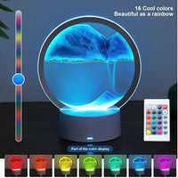 rysnwsu Moving Sand Art Picture Round Glass 3D Deep Sea Sandscape - Blue / RC-Control - image 2