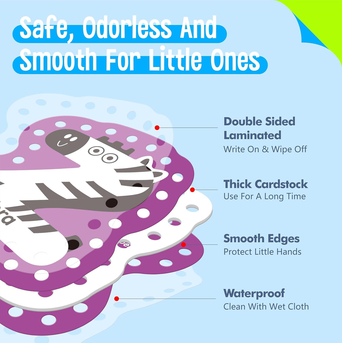 SpriteGru 9 Pieces Kids Lacing Cards - 52 Uppercase & Lowercase Letters - image 3