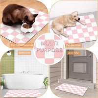 Cat Food Mat, 12"x 20" Cat Dog Mats for Food and Water Bowl - 17"L x 28"W / Pink & White - image 3