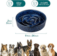 vancasso Slow Feeder Dog Bowl - L - 3 Cups / Blue - image 2