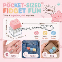 6 Pcs Keyboard Fidget Toy Keyboard Fidget Keychain - Pastel / Cat / 6 - image 2