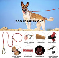Slip Lead Dog Leash Reflective Training Durable Braided Rope Leashes – Essentials for Dogs - Red / 1PC Small 3/8in x 6ft - image 2