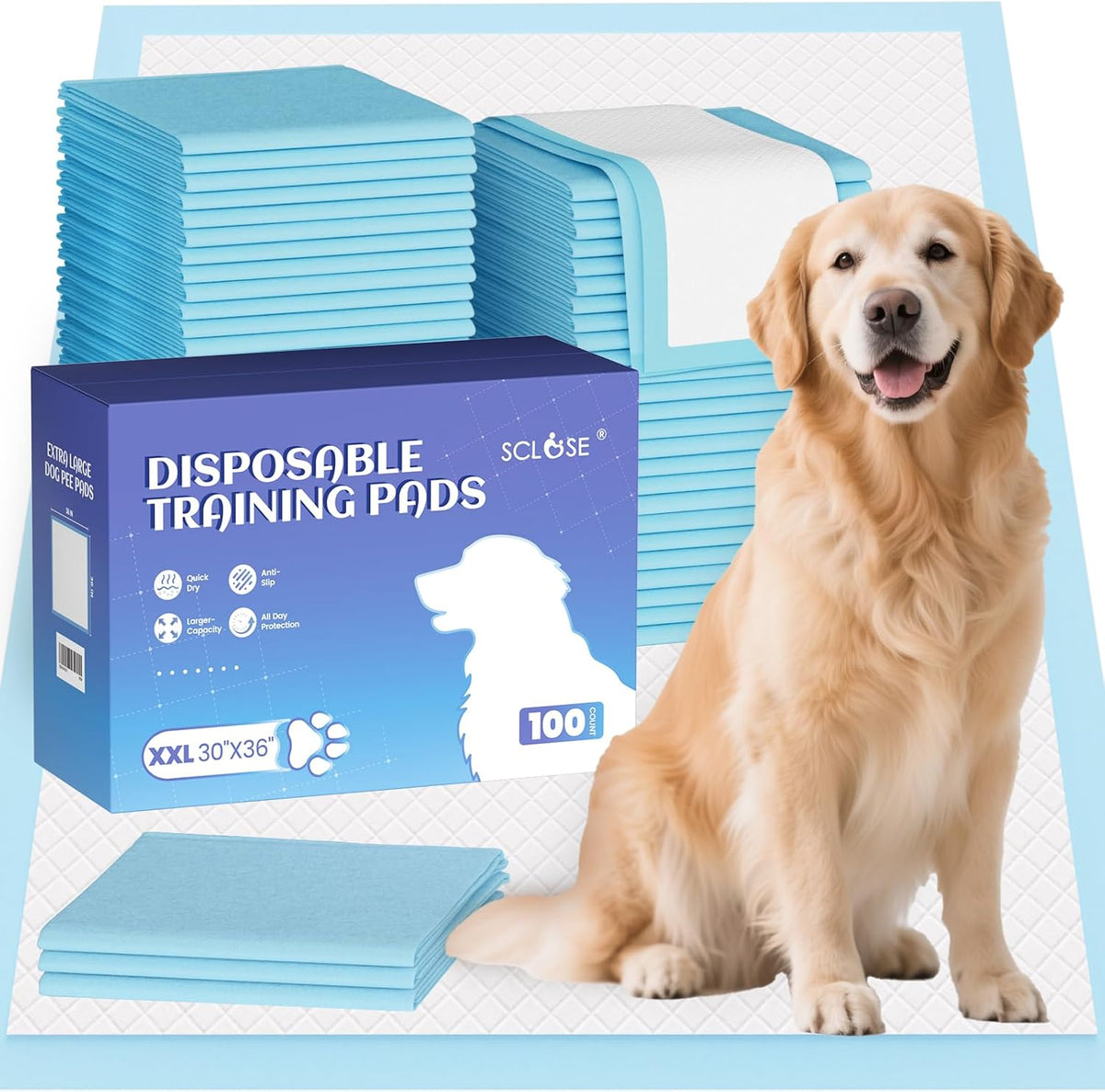 Puppy Pads XXL 50 Count 30"x36" Dog Pee Pads Extra Large Wee Wee Pad – Essentials for Dogs - 30" x 36" - 100 Count