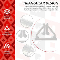 Maitys 24 clear plastic triangle board game card stands holding cards upright - view 5