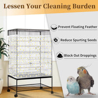 Bird Cage Seed Catcher, Large Bird Cage Cover - White, Daisy Design - image 4