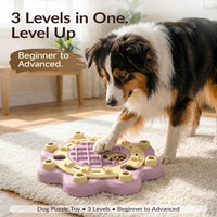 KADTC L Size 3 Levels, Dog Puzzle Toy - Pink / Bloom - image 2