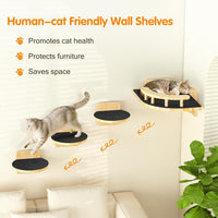XiaZ Cat Wall Shelves, Corner Cat Shelf with 3 Wide Perch Steps - Corner - image 4