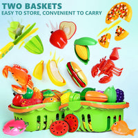 100 Pcs Play Food Set for Kids Kitchen - Green - image 3