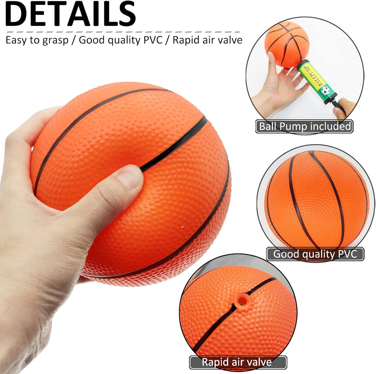 Oleitodh 42 piece colorful 5 inch mini basketball balls with air pump - view 10